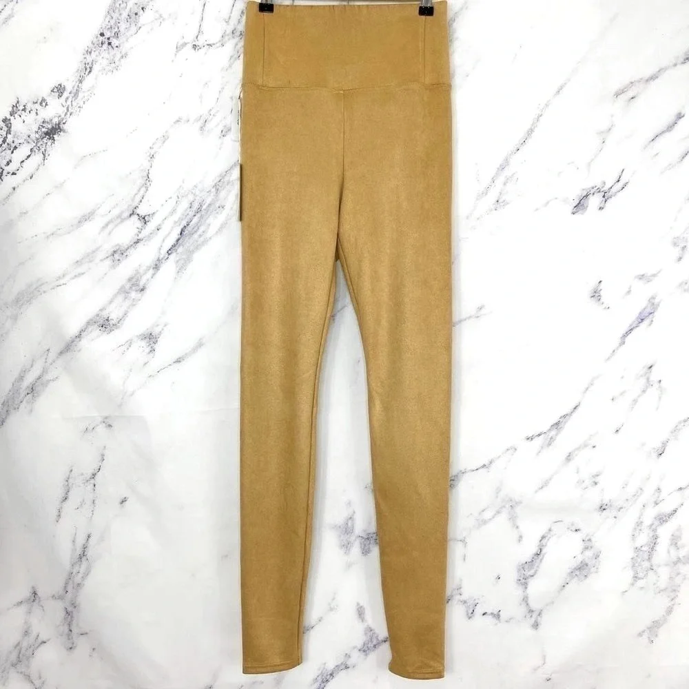 Wilfred Free | Aritzia | Daria Vegan Suede Leggings | Caramel | Sz S - Picture 7 of 9